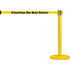 Free-Standing Crowd Control Barrier, Steel, 35" H, Yellow Tape, 7' Tape Length