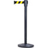Free-Standing Crowd Control Barrier, Steel, 35" H, Black/Yellow Tape, 7' Tape Length
