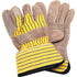 Double-Palm Fitters Gloves, Large, Split Cowhide Palm, Cotton Inner Lining