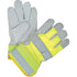 Premium Quality High Visibility Fitters Gloves, Large, Split Cowhide Palm, Cotton Inner Lining