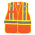 Surveyor's Safety Vest, High Visibility Orange, Large, Polyester