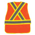 Surveyor's Safety Vest, High Visibility Orange, Large, Polyester