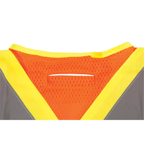 Surveyor's Safety Vest, High Visibility Orange, Large, Polyester