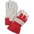 Red & White Winter-Lined Fitters Gloves, Large, Grain Cowhide Palm, Boa Inner Lining
