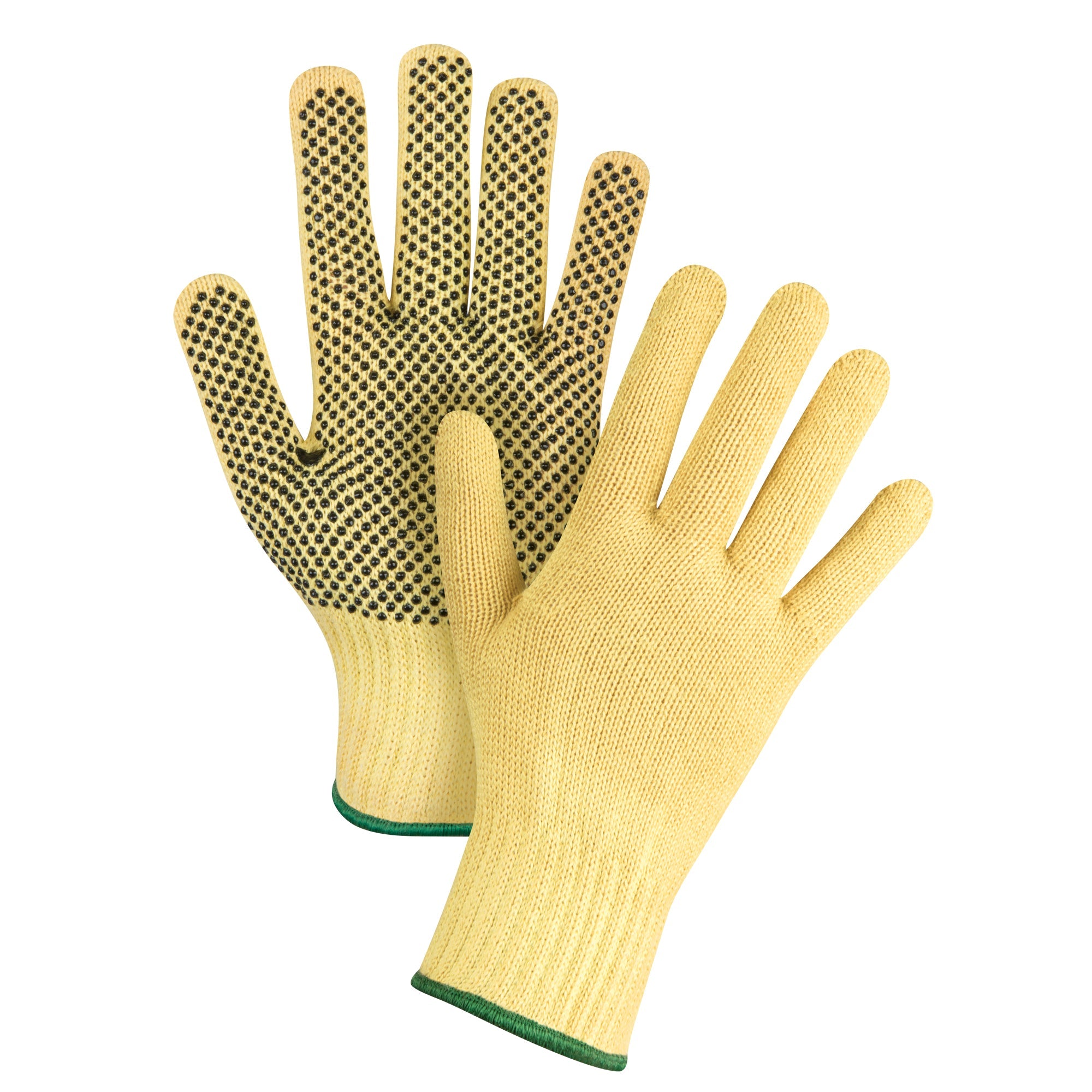 Dotted Seamless String Knit Gloves, Size Medium/8, 7 Gauge, PVC Coated, Kevlar® Shell, ASTM ANSI Level A2/EN 388 Level 3