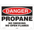 Danger Propane Safety Sign, 10" x 14", Vinyl, English