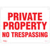 "Private Property" Sign, 10" x 14", Aluminum, English