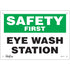 "Eye Wash Station" Sign, 7" x 10", Plastic, English