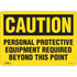 "Personal Protective Equipment Required" Sign, 10" x 14", Plastic, English