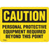 "Personal Protective Equipment Required" Sign, 10" x 14", Aluminum, English