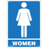 "Women" Sign, 14" x 10", Plastic, English with Pictogram