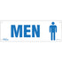 "Men" Sign, 4" x 12", Plastic, English with Pictogram