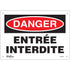 "Entrée Interdite" Sign, 7" x 10", Plastic, French