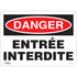"Entrée Interdite" Sign, 10" x 14", Plastic, French