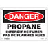 "Propane - Interdit De Fumer" Sign, 7" x 10", Aluminum, French