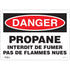 "Propane - Interdit De Fumer" Sign, 10" x 14", Plastic, French