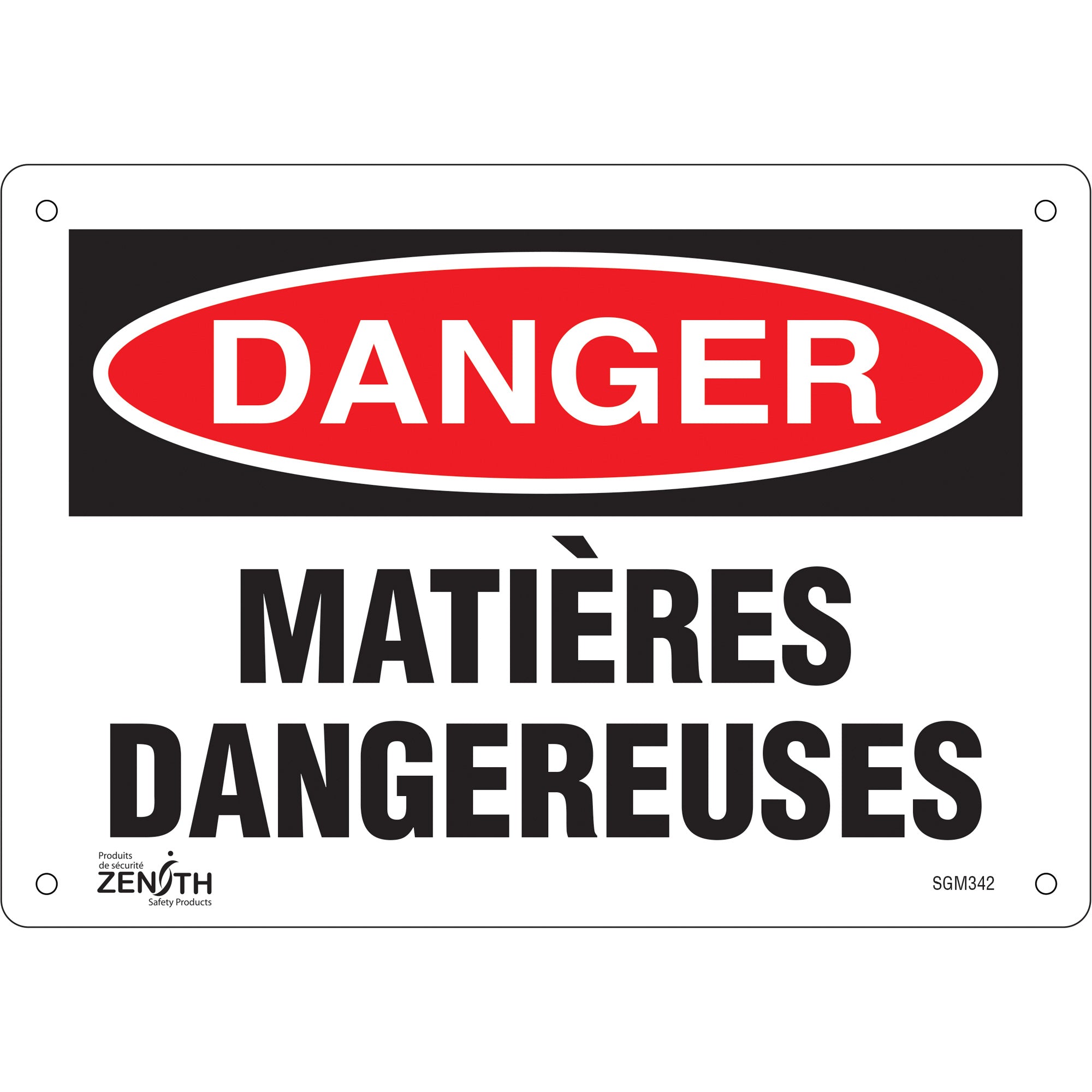 "Matières Dangereuses" Sign, 7" x 10", Plastic, French