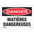 "Matières Dangereuses" Sign, 7" x 10", Plastic, French