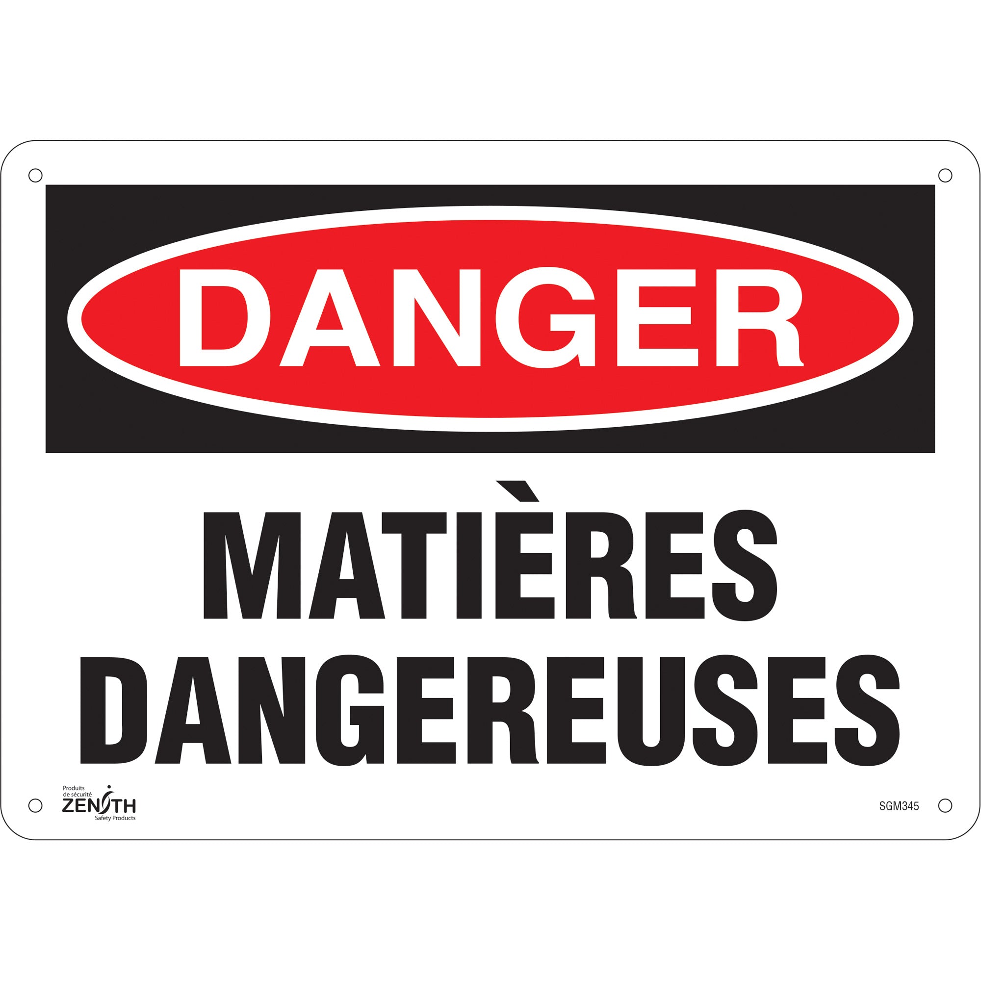 "Matières Dangereuses" Sign, 10" x 14", Plastic, French