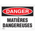 "Matières Dangereuses" Sign, 10" x 14", Plastic, French