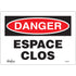 "Espace Clos" Sign, 7" x 10", Vinyl, French