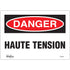"Haute Tension" Sign, 7" x 10", Vinyl, French