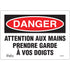 "Prendre Garde À Vos Doigts" Sign, 7" x 10", Vinyl, French