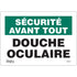 "Douche Oculaire" Sign, 7" x 10", Vinyl, French