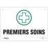 "Premiers Soins" Sign, 7" x 10", Aluminum, French with Pictogram