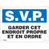 "Garder cet Endroit Propre" Sign, 10" x 14", Aluminum, French