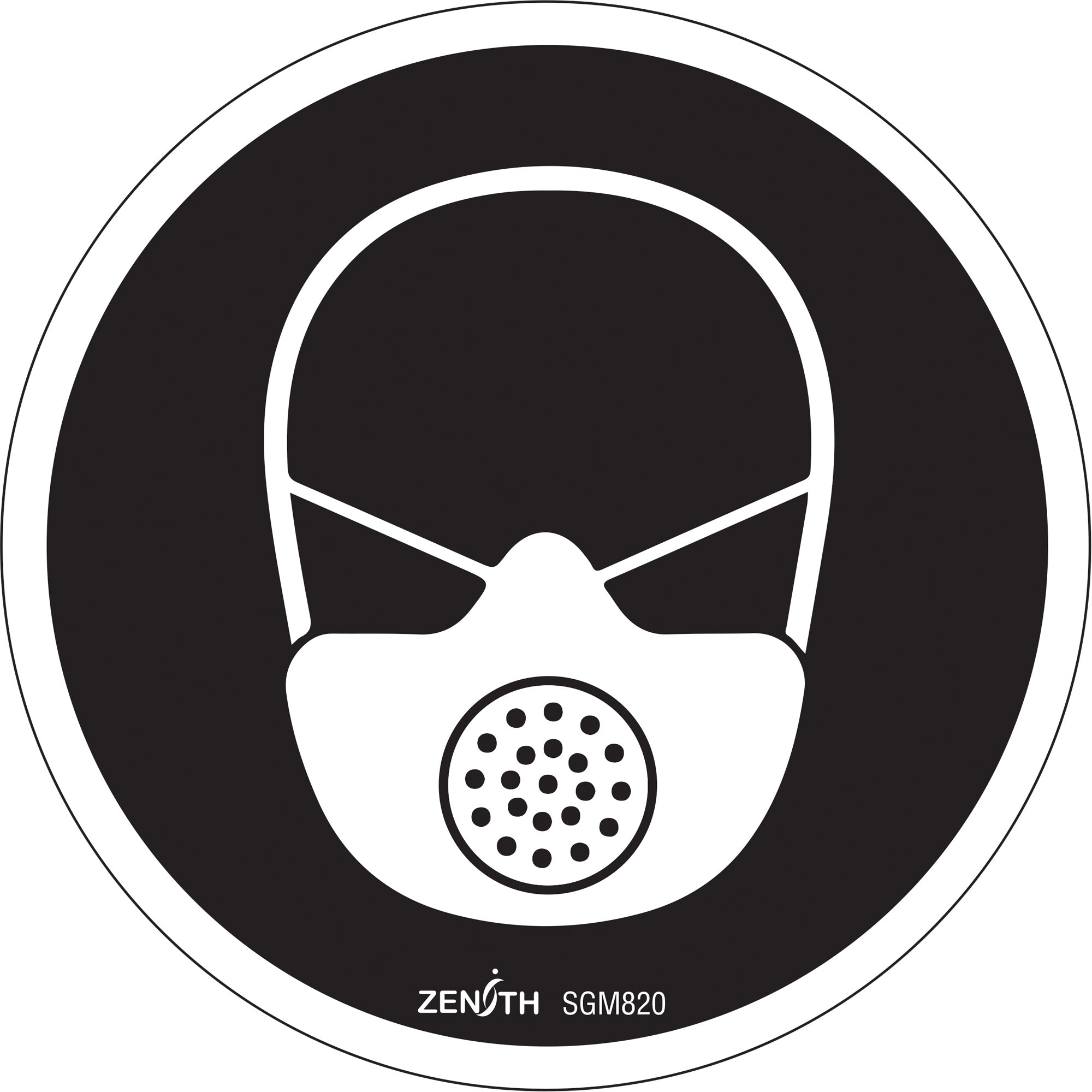 Respiratory Protection Required CSA Standard Safety Sign, 6" x 6", Vinyl, Pictogram