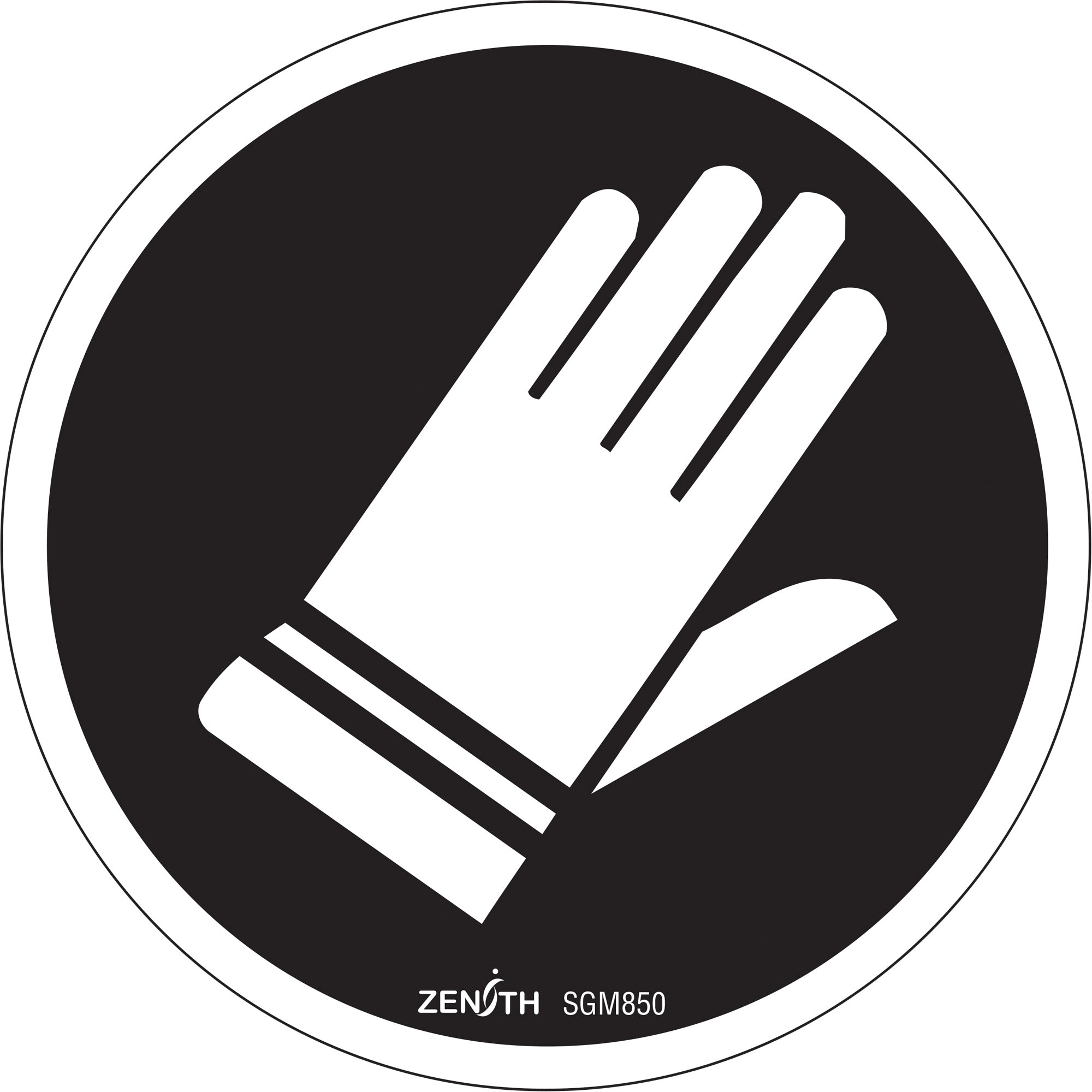 Hand Protection Required CSA Standard Safety Sign, 6" x 6", Vinyl, Pictogram