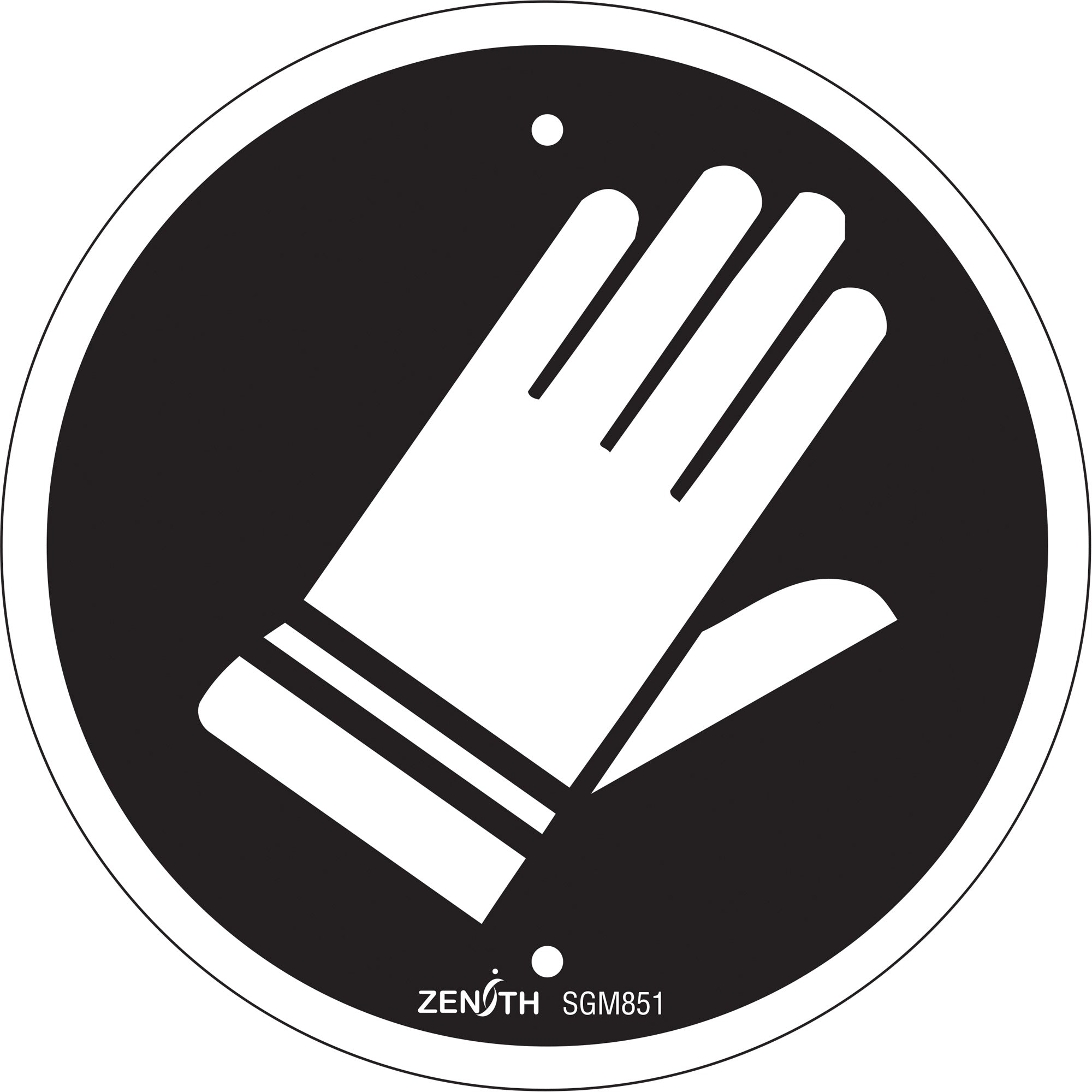 Hand Protection Required CSA Standard Safety Sign, 6" x 6", Plastic, Pictogram