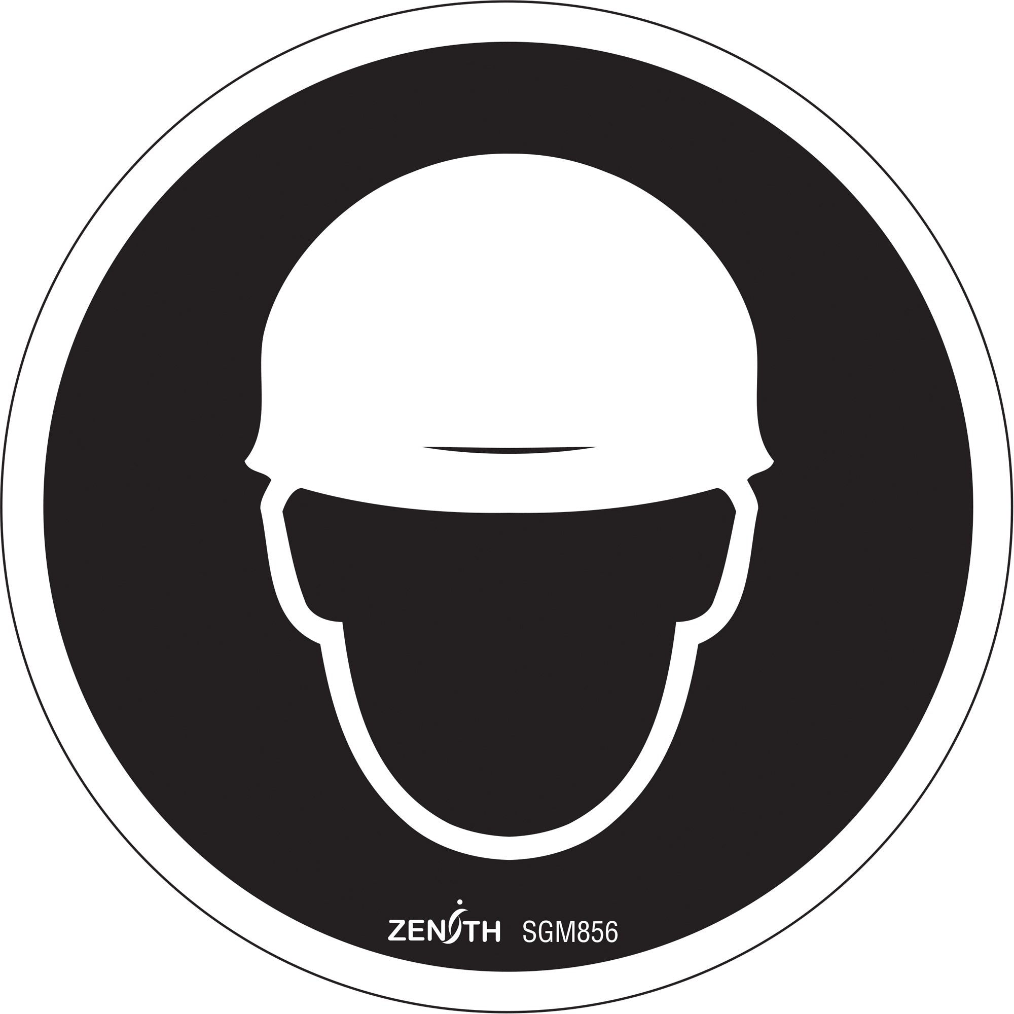 Hardhat Protection Required CSA Standard Safety Sign, 6" x 6", Vinyl, Pictogram