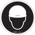 Hardhat Protection Required CSA Standard Safety Sign, 6" x 6", Vinyl, Pictogram