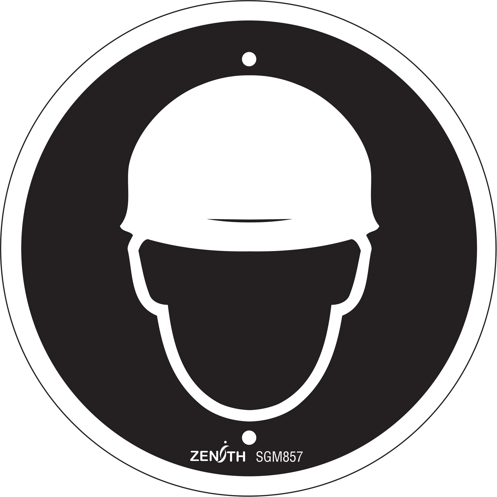 Hardhat Protection Required CSA Standard Safety Sign, 6" x 6", Plastic, Pictogram