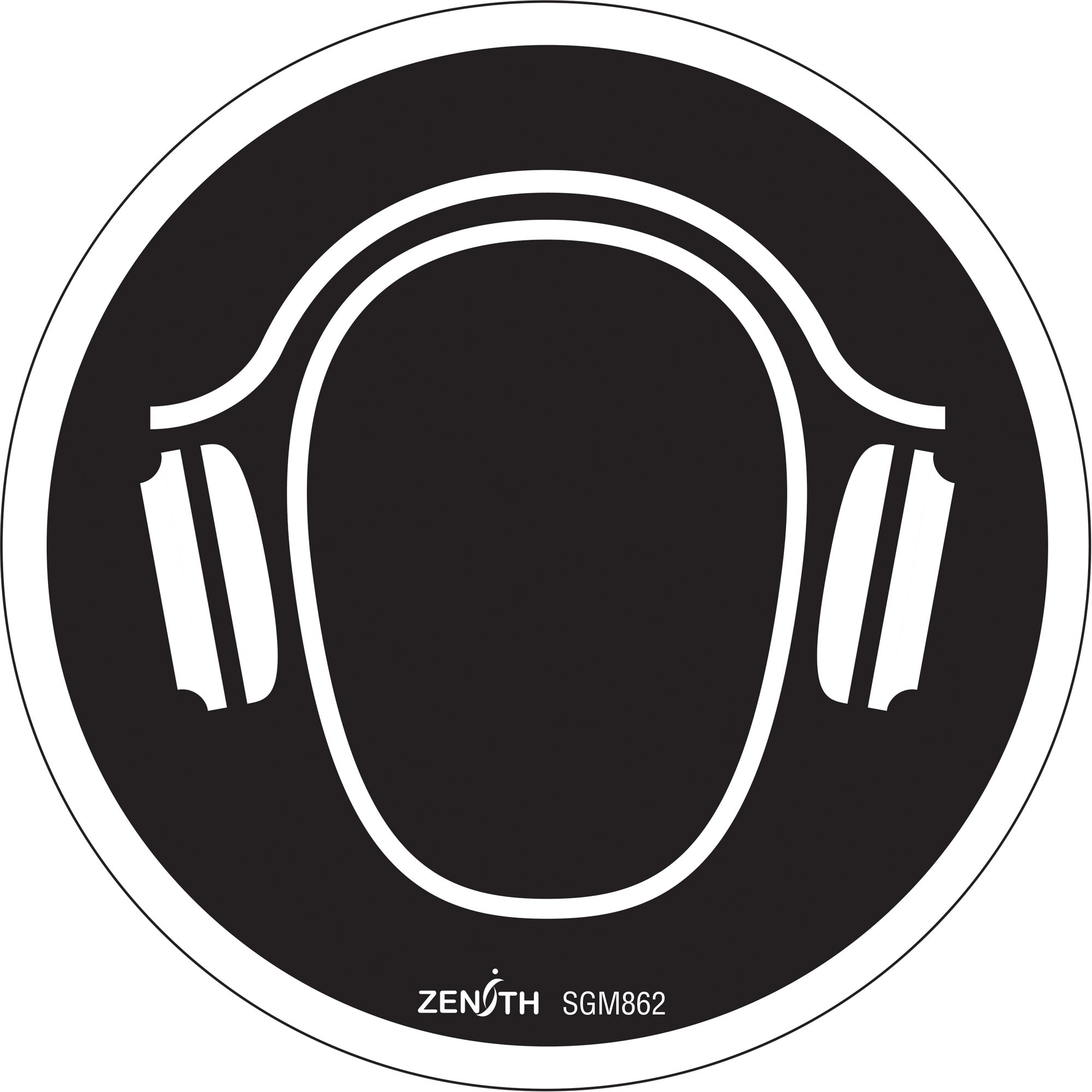 Hearing Protection Required CSA Standard Safety Sign, 6" x 6", Vinyl, Pictogram