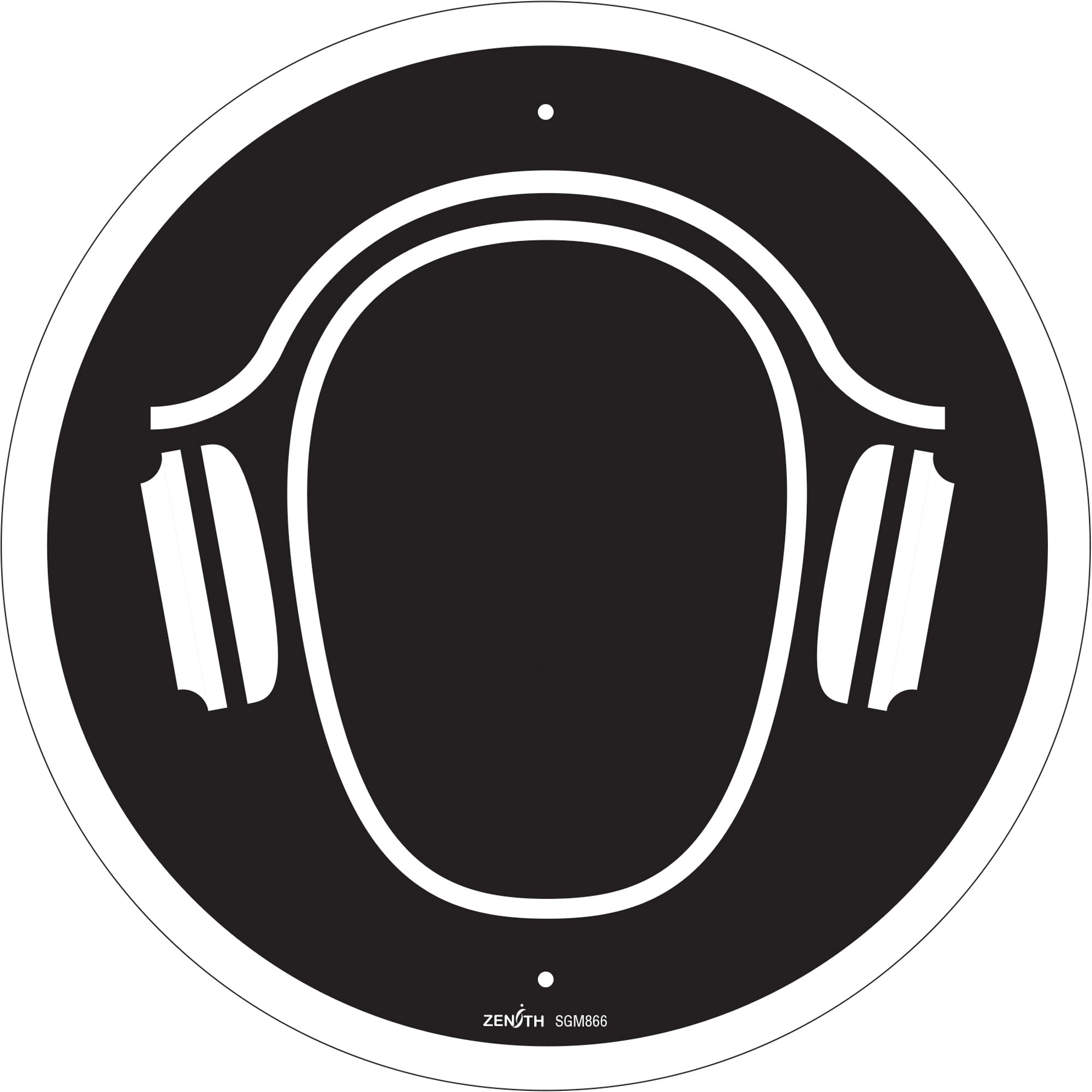 Hearing Protection Required CSA Standard Safety Sign, 12" x 12", Plastic, Pictogram