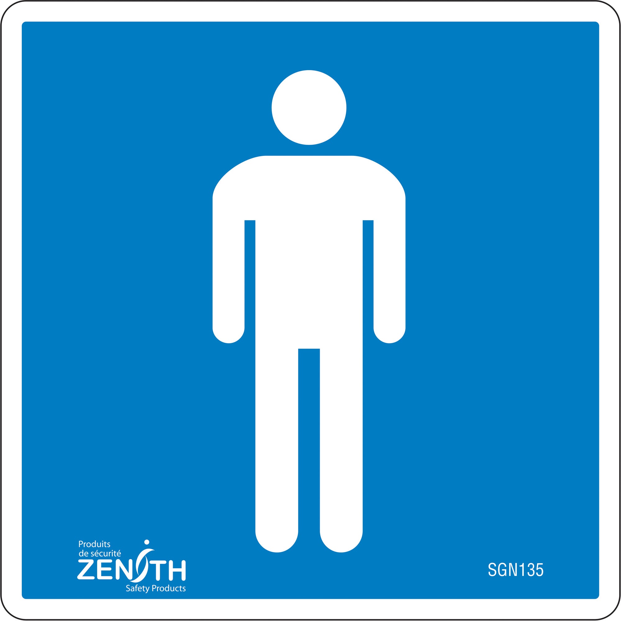 Men CSA Standard Safety Sign, 6" x 6", Vinyl, Pictogram