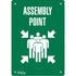 "Assembly Point" Sign, 14" x 10", Aluminum, English with Pictogram