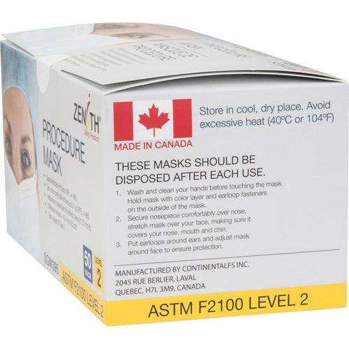 Disposable Procedure Face Masks, ASTM F2100 Level 2, Class 1