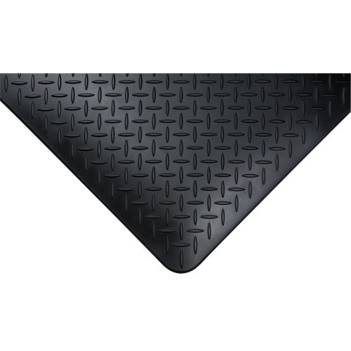 Anti-Fatigue Matting, Diamond, 1-2/3' x 3-1/4' x 3/4", Black, Polyurethane