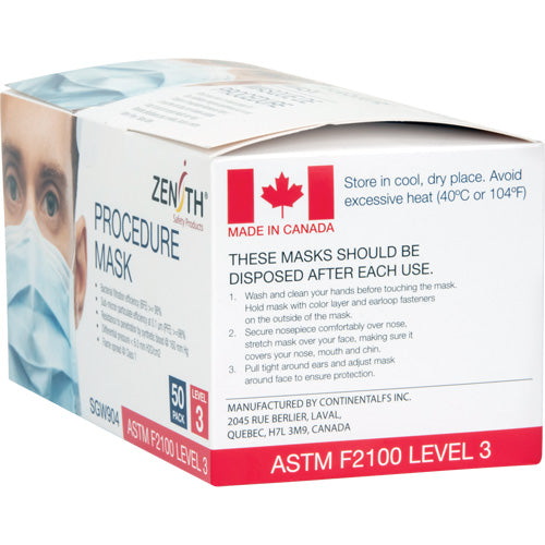Disposable Procedure Face Masks, ASTM F2100 Level 3, Class 1
