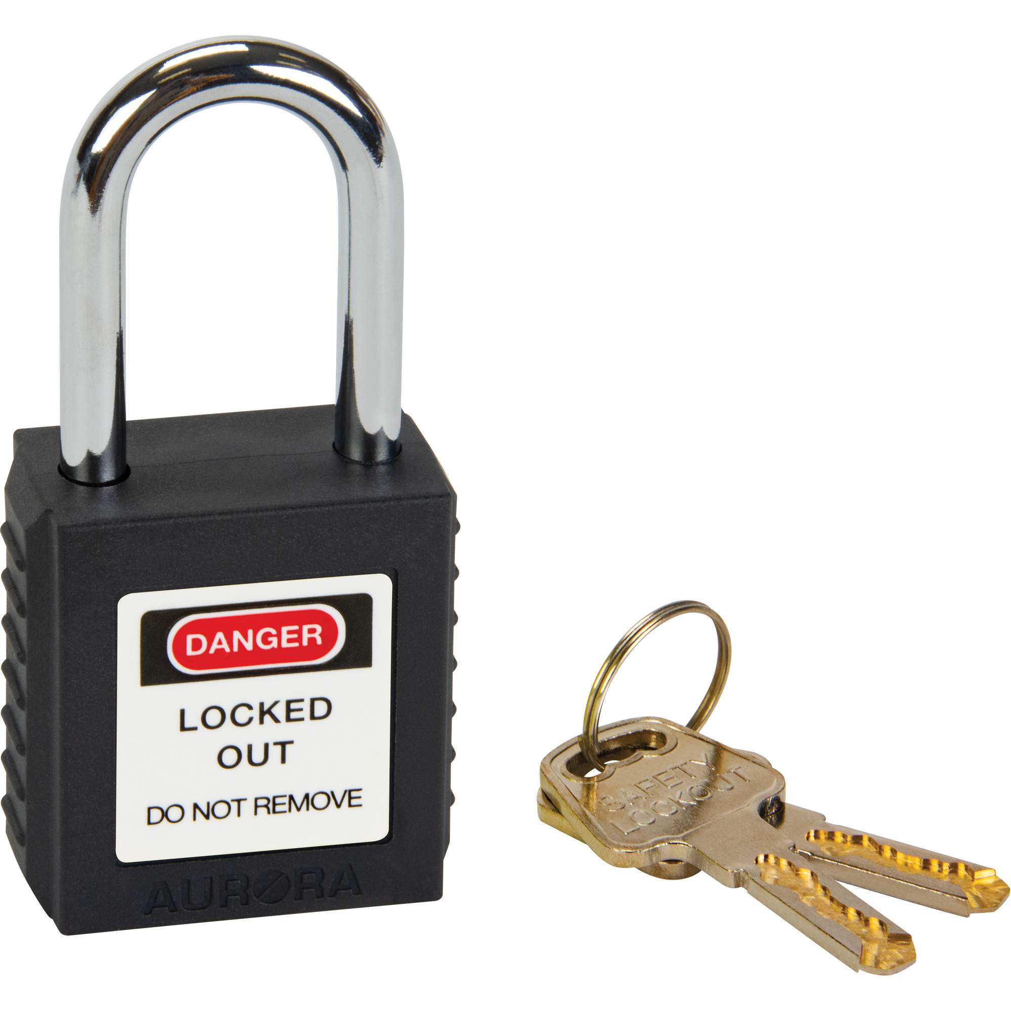 Lock for Lockouts, Safety Padlock, Keyed Different, Thermoplastic, 1-1/2" Width