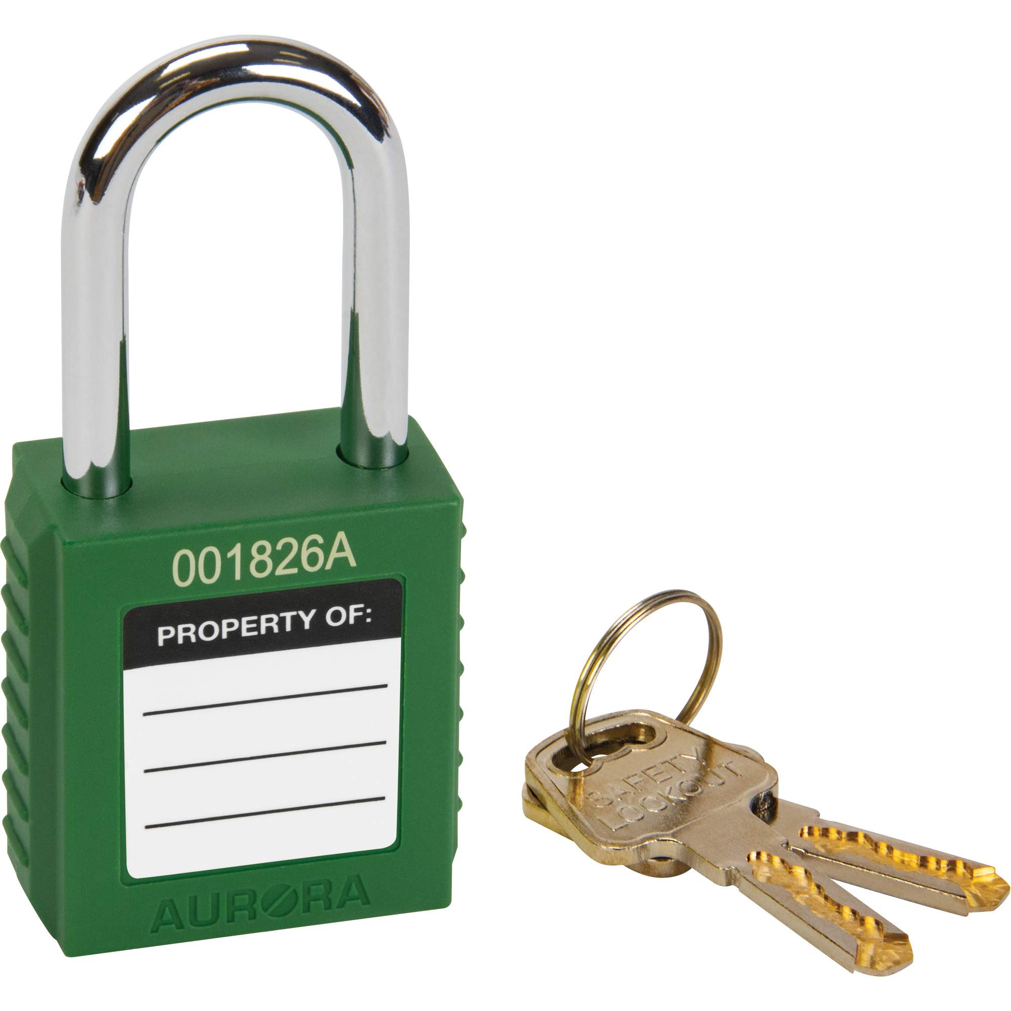 Lock for Lockouts, Safety Padlock, Keyed Different, Thermoplastic, 1-1/2" Width