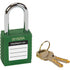 Lock for Lockouts, Safety Padlock, Keyed Different, Thermoplastic, 1-1/2" Width