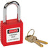 Lock for Lockouts, Safety Padlock, Keyed Different, Thermoplastic, 1-1/2" Width