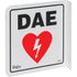90° Projecting "DAE" Sign, 8" x 8", Plastic, French with Pictogram