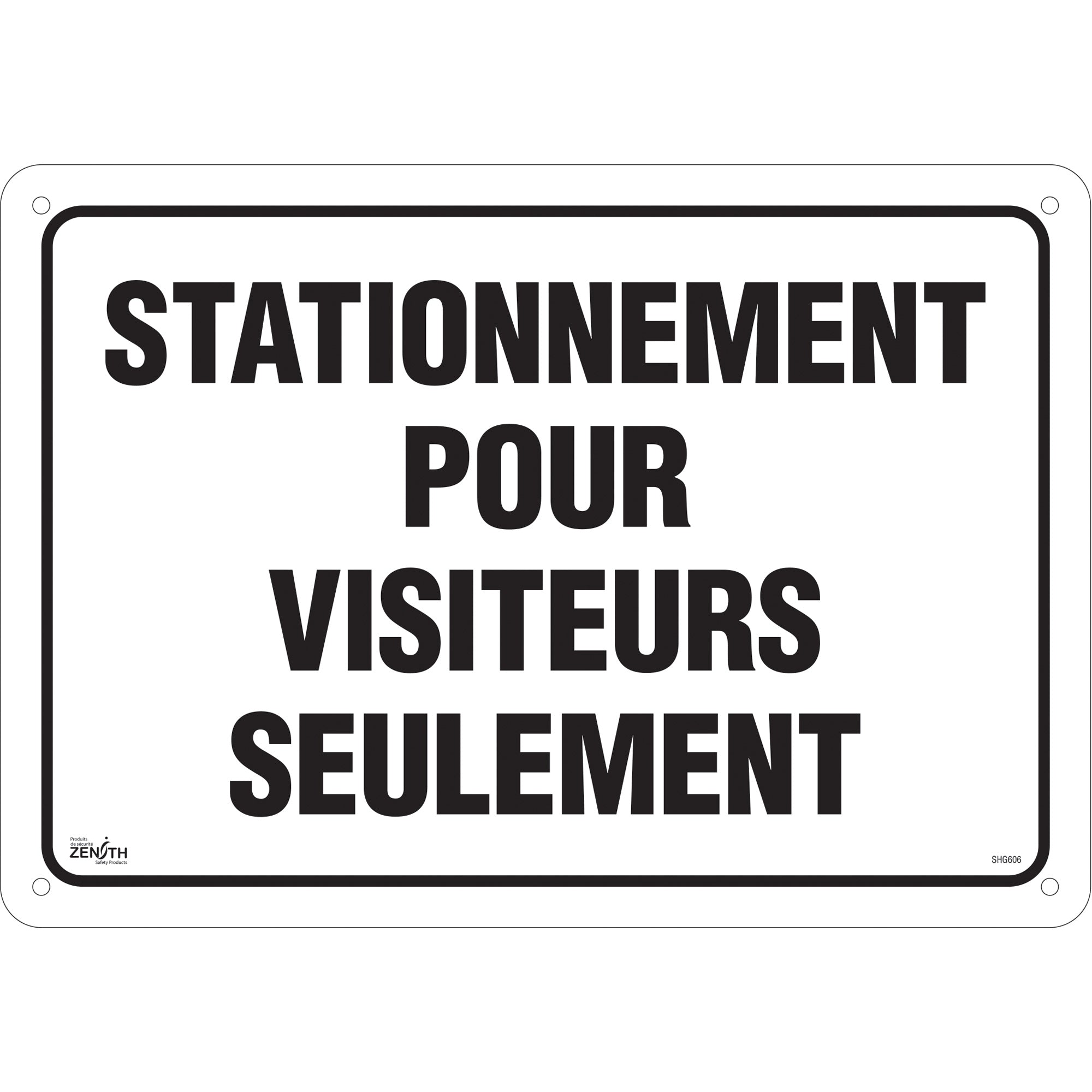"Stationnement pour visiteurs" Sign, 14" x 20", Aluminum, French