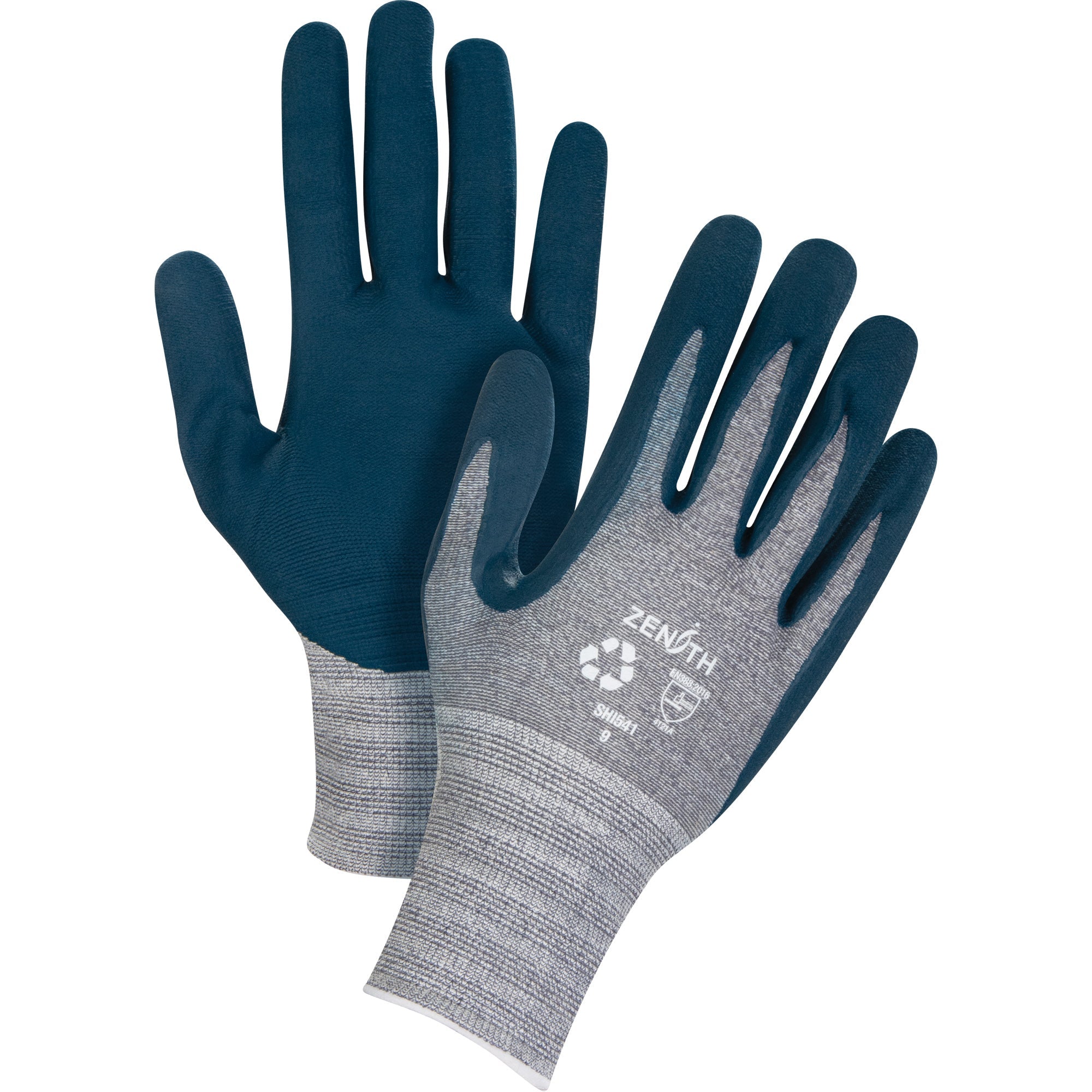 Eco-Friendly Lightweight Coated Gloves, 10, Foam Nitrile Coating, 15 Gauge, Polyester/RPET Shell